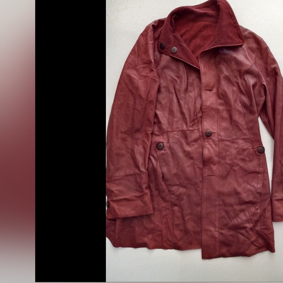 Moisuri Arte Couio Firen Vintages Leather & Suede Reversible Jacket in Red Peper - Picture 13 of 14